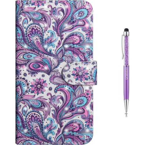 Coque Iphone Xr, Tui De Protection Housse En Pu Cuir Avec Tpu Silicone Souple Portefeuille Tui Rabat Fente De Carte Flip Cover Fermeture Magntique Pour Apple Iphone Xr 6.1"" (Violet)