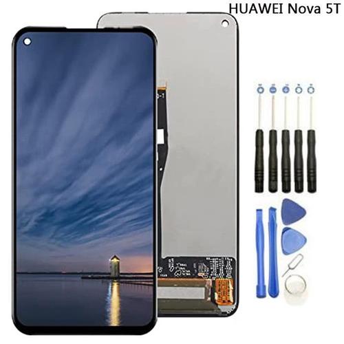 Écran Lcd Huawei Nova 5t Yal-L21, Yal-L61 + Vitre Tactile Lcd Noir Taille 6.26 + Kit Outils