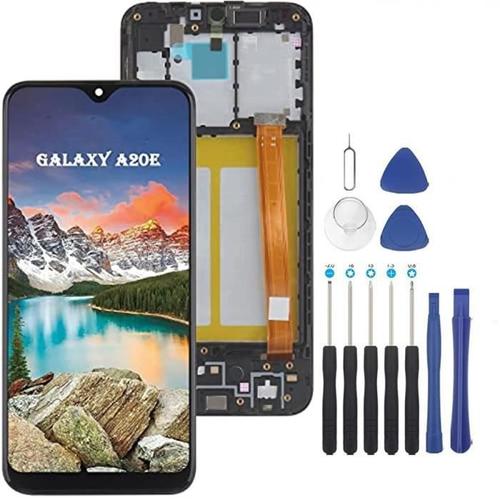 Ecran Lcd Samsung Galaxy A20e Sm-A202f Vitre Tactile Avec Châssis Noir Kit Outils