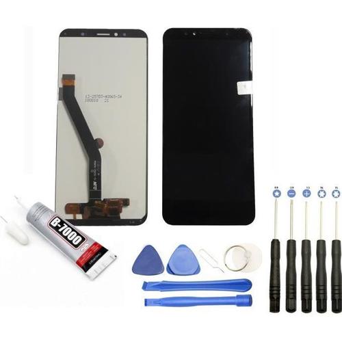 Ecran Complet: Vitre Tactile + Ecran Lcd Compatible Avec Huawei Honor 7a Taille 5.7" Noir + Kit Outils + Colle B7000 Offerte