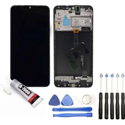 Vitre Tactile + Ecran Lcd Sur Châssis Compatible Avec Samsung Galaxy A10 Sm-A105f 6.2" Noir + Kit Outils + Colle B7000 Offerte