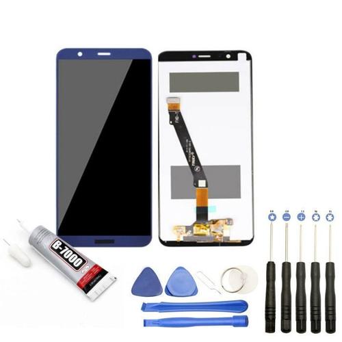 Ecran Complet: Vitre Tactile + Ecran Lcd Compatible Avec Huawei P Smart Taille 5.65" Bleu + Kit Outils + Colle B7000 Offerte