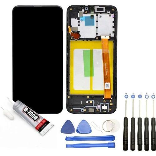 Vitre Tactile + Ecran Lcd Sur Châssis Compatible Avec Samsung Galaxy A20e Sm-A202f Bleu 5.8" + Kit Outils + Colle B7000 Offerte