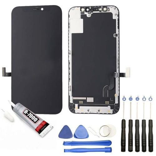 Ecran Complet: Vitre Tactile + Ecran Lcd Compatible Avec Iphone 12 Mini Taille 5.4" Blanc + Kit Outils + Colle B7000 Offerte