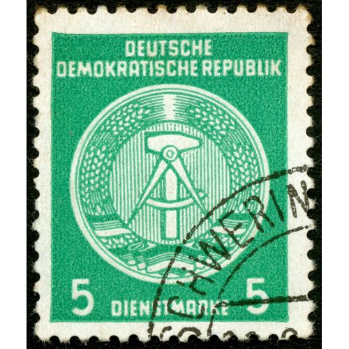 Timbre Oblitéré Deutsche Demokratische Republik, 5, Dienstmarke