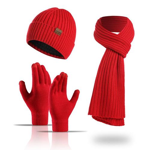 Homme Set d'écharpe bonnet d'hiver, Chapeau chaud en tricot tête