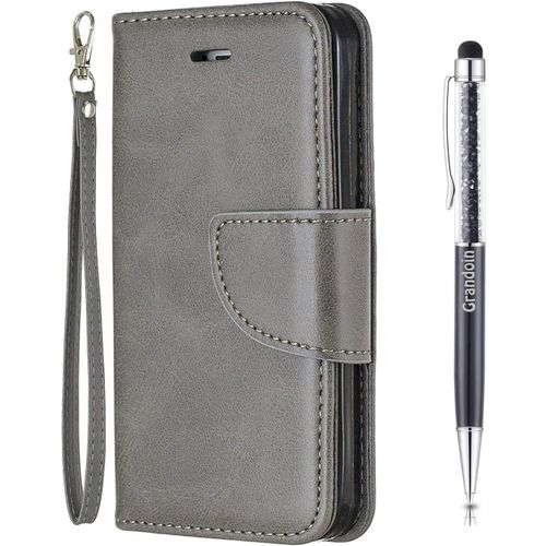 Coque Pour Samsung Galaxy S10, Bookstyle Flip Cover Tui De Protection Housse En Pu Cuir Portefeuille Avec Tpu Silicone Souple [Fente De Carte] [Fermeture Magntique] (Gris)