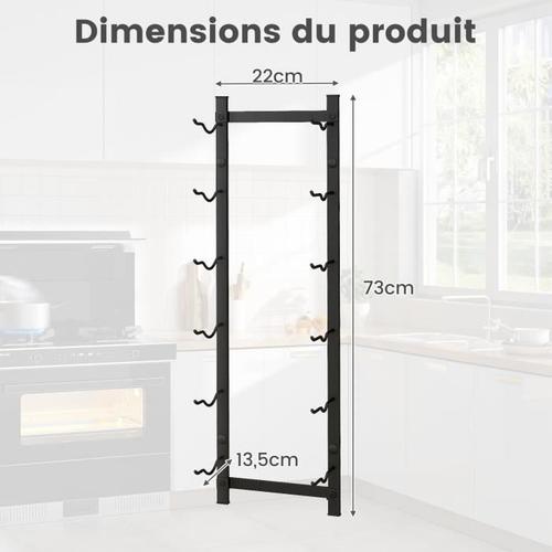 Porte Bouteille Mural Métallique 73 cm Casier/Étagère à Vin pour 6  Bouteilles pour Cuisine Salle à manger Cave et Bar - Costway