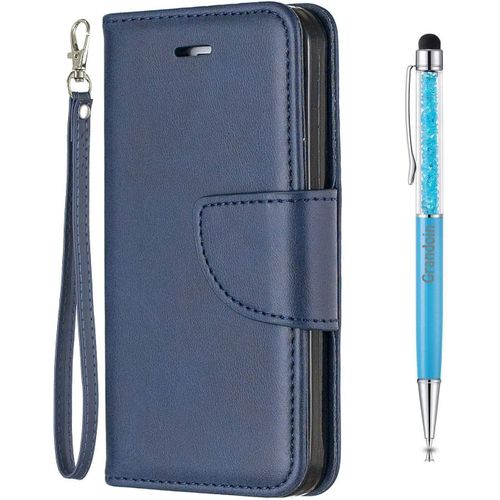 Coque Pour Samsung Galaxy A72 5g, Bookstyle Flip Cover Tui De Protection Housse En Pu Cuir Portefeuille Avec Tpu Silicone Souple [Fente De Carte] [Fermeture Magntique] (Bleu)