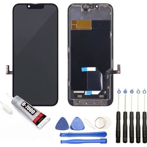 Ecran Complet Compatible Avec Iphone 13 Taille 6.1" Vitre Tactile + Écran Lcd Oled + Kit Outils + Colle B7000 Offerte