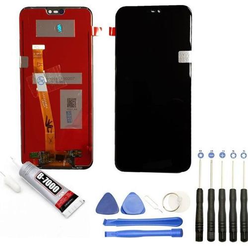 Ecran Complet: Vitre Tactile + Lcd Compatible Avec Huawei P20 Lite Taille 5.84" Bleu + Kit Outils + Colle B7000 Offerte