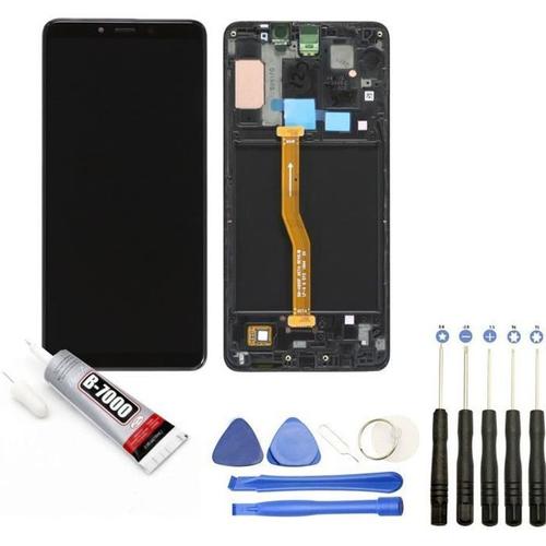 Vitre Tactile + Ecran Lcd Sur Châssis Compatible Avec Samsung Galaxy A9 2018 Sm-A920f 6.3" Noir + Kit Outils + Colle