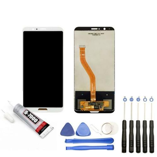 Vitre Tactile + Ecran Lcd Compatible Avec Huawei Honor View 10 Taille 5.99" Blanc + Kit Outils + Colle B7000 Offerte