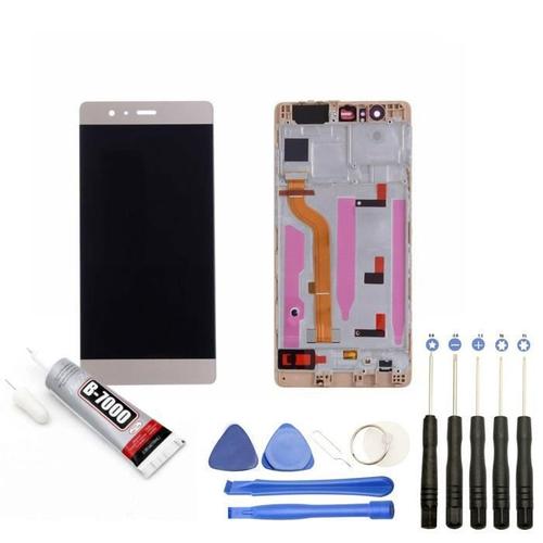 Ecran Complet: Vitre Tactile + Ecran Lcd Sur Châssis Compatible Avec Huawei P9 Taille 5.2" Or + Kit Outils + Colle B7000 Offerte