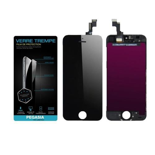Vitre Tactile + Ecran Lcd Retina Pour Iphone 5s Noir + Verre Trempe De Protection Offert-Pegasia
