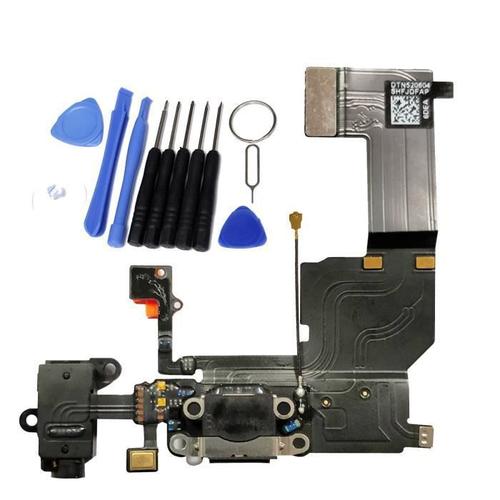 Nappe Dock Connecteur De Charge Micro Prise Jack Antenne Gsm Pour Iphone 5c Noir , Kit Outils Offert - Marque Yuan Yuan
