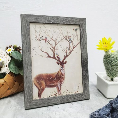 Cadre photo en bois rétro pour décor de bureau,support de cadre photo A4,cadeau commémoratif,gestion,10x15,15x20,20x25 - Type Retro Grey-A4 21X30cm