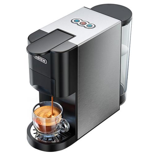 HiBREW H3A 5 en 1 Machine à café pression 19 bars, mode froid/chaud, réservoir d'eau 1000 ml, protection anti-séchage - Argent