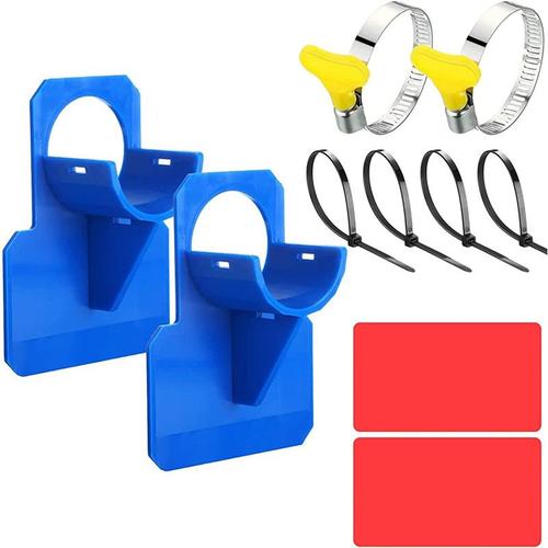 Lot de 2 supports de tuyau bleu pour piscine - Accessoires de tuyau de piscine avec anti-perforation, anti-déchirure, anti-traction (30-37 mm)