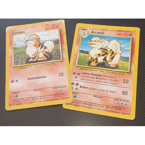 Carte Pokemon Arcanin Et Caninos 1ère Génération