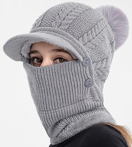 Hiver Bonnet Chapeau Écharpe Ensemble Femmes Slouchy Écharpe Chaud