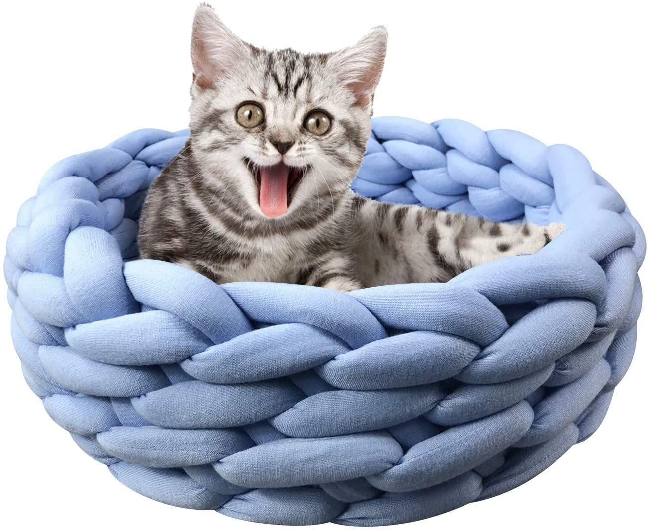 VIDAXL Panier pour chat rond 36 cm Herbiers marins pas cher