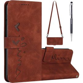 Coque Pour Iphone 6s Plus /6 Plus Avec Cordon, Tui Housse En Cuir De Protection Avec [Magntique] Cordon Tour De Cou Lani¿¿Re En Corde Pour Iphone 6s Plus/6 Plus (5,5 Pouces) (Marron)