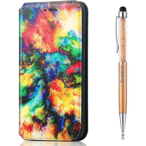 Coque Pour Nokia 2.2, Housse Nokia 2.2, Etui Rabat Protection Housse Premium En Cuir Pu,Pochette Fermeture Magntique,Flip Case Compatible Avec Nokia 2.2 (Iridescent)