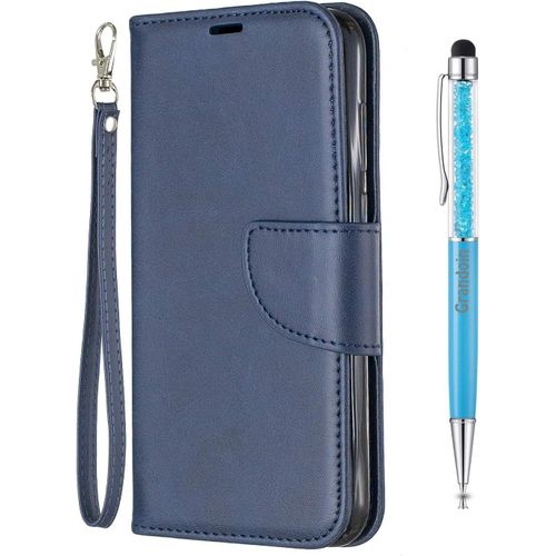 Coque Pour Huawei Y5 2019 / Honor 8s, Bookstyle Flip Cover Tui De Protection Housse En Pu Cuir Avec Tpu Silicone Souple [Fente De Carte] [Fermeture Magntique] (Bleu)