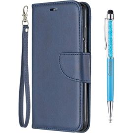 Coque Pour Huawei Y6 2018 / Honor 7a, Bookstyle Flip Cover Tui De Protection Housse En Pu Cuir Avec Tpu Silicone Souple [Fente De Carte] [Fermeture Magntique] (Bleu)