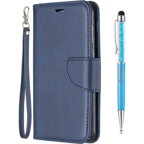 Coque Pour Huawei Y5 2018 / Honor 7s, Bookstyle Flip Cover Tui De Protection Housse En Pu Cuir Avec Tpu Silicone Souple [Fente De Carte] [Fermeture Magntique] (Bleu)