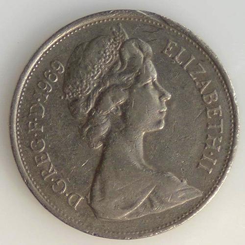 Elizabeth Ii 10 New Pence Cuivre-Nickel Ttb 1969 Grande-Bretagne - Pièce De Monnaie