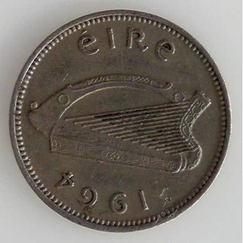 Lièvre - Harpe 3 Pingin Cuivre-Nickel Tb 1964 Irlande - Pièce De Monnaie
