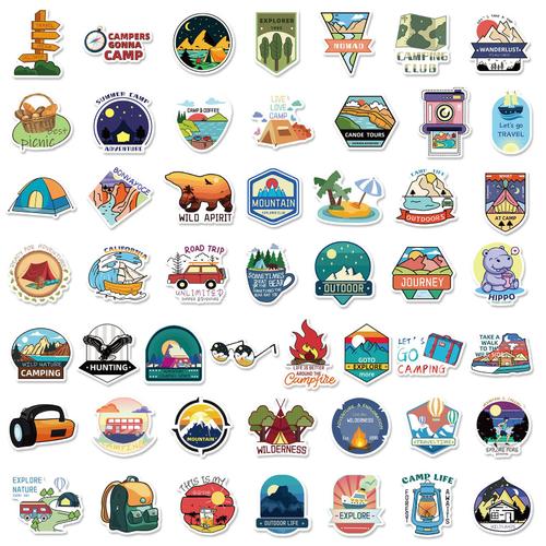 50pcs Autocollant valise ordinateur,stickers de voyage,pays, ville