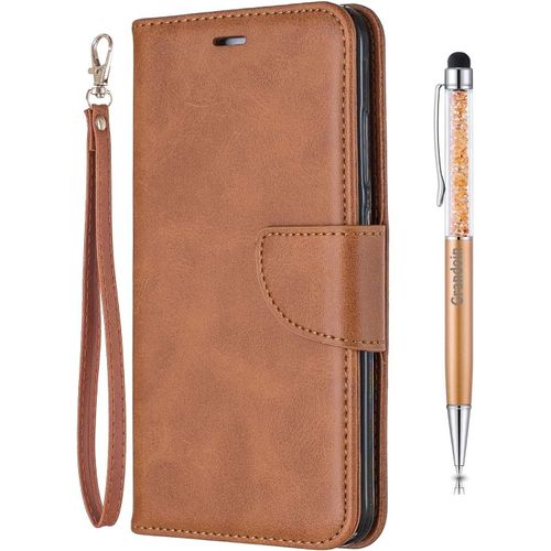 Coque Pour Xiaomi Redmi Note 5a, Bookstyle Flip Cover Tui De Protection Housse En Pu Cuir Avec Tpu Silicone Souple [Fente De Carte] [Fermeture Magntique] (Marron)