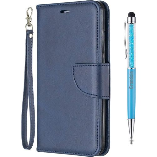 Coque Pour Xiaomi Redmi Note 5a, Bookstyle Flip Cover Tui De Protection Housse En Pu Cuir Avec Tpu Silicone Souple [Fente De Carte] [Fermeture Magntique] (Bleu)