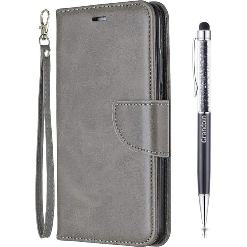 Coque Pour Xiaomi Redmi Note 5a, Bookstyle Flip Cover Tui De Protection Housse En Pu Cuir Avec Tpu Silicone Souple [Fente De Carte] [Fermeture Magntique] (Gris)