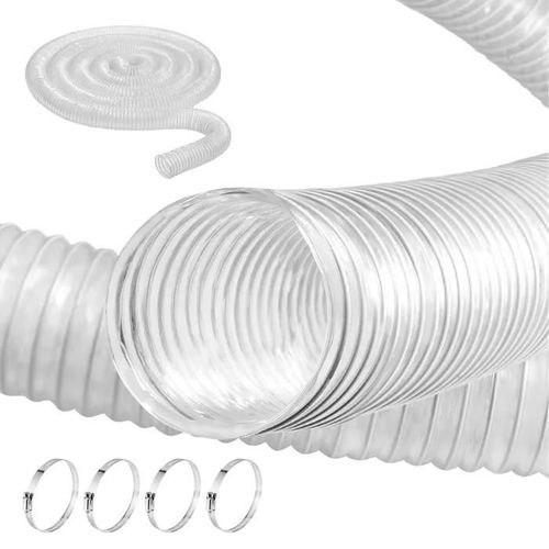 Tuyau Flexible d'Aspiration de Collecte de Poussière-VEVOR-63 mm x 6,1 m-Dépoussiérage pour Scie à Table, Raboteuse, Dégauchisseuse
