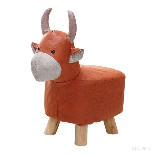 Repose-Pieds Repose-Pieds Repose-Pieds Animal Portable Bois Banc Multifonctionnel Canapé Thé Tabouret Pour Chambre D'amis, Chambre, Salle De Jeux, Vache Rouge