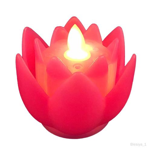 Lotus Lampe Lumière Bougies Chauffe-Plat Bougie Scintillante Bouddhiste Culte Sans Flamme Lotus Lampe Électrique Bougie Lumières Pour Table Fenêtre Rose Rouge