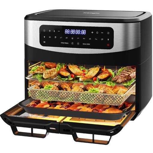 iceagle Friteuse sans Huile Dual Zone 12L Friteuse a Air Chaud Air ...