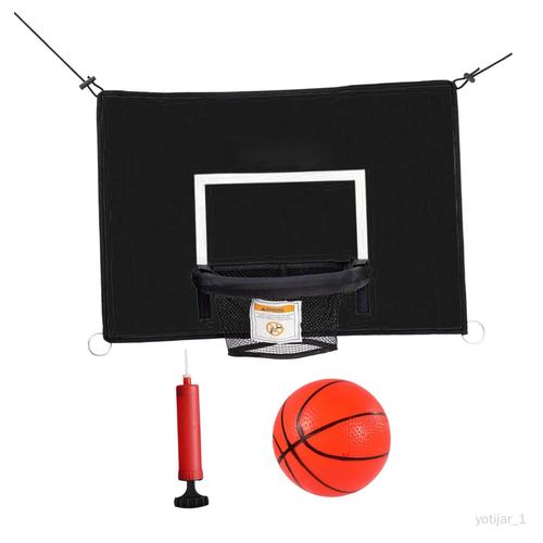 Mini Trampoline Panier De Basket Accessoire De Fixation De Trampoline Étanche À L'extérieur Jouets De Sport Arrière-Cour Jeu De But De Basket-Ball , Boule Orange 45cm