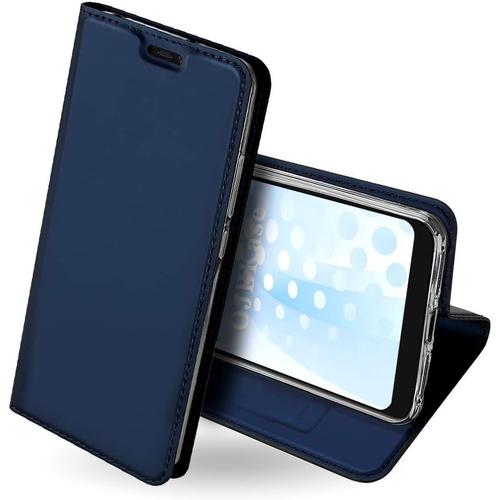 Coque Redmi 6 Pro, Housse Pu Premium Portefeuille De Protection, Emplacements Cartes Avec Fonction Support Et Languette Magnétique Coque Tpu Protection Pour Xiaomi Redmi 6 Pro (Bleu)