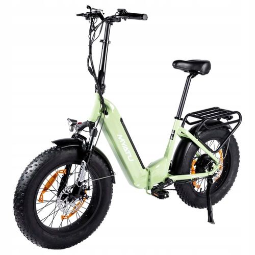 Vélo Électrique Pliant Myatu 20 Pouces, Moteur Bafang 250 W, Batterie 25 Ah, Autonomie De 100 Km, Capacité De Charge De 125 Kg, Vélo De Neige Fat Bike 20*4 Pouces - Vert