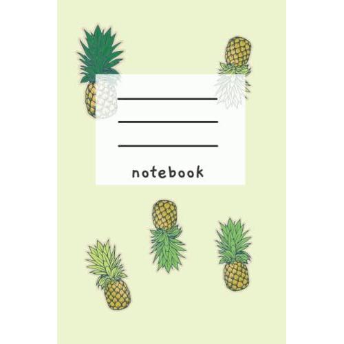 Pineapple Design Composition Notebook, Lined Pages With Journal Prompts: Notebook For School, College Ruled, Jotting, Vintage Cute Pineapple Design For College Notes And Guides