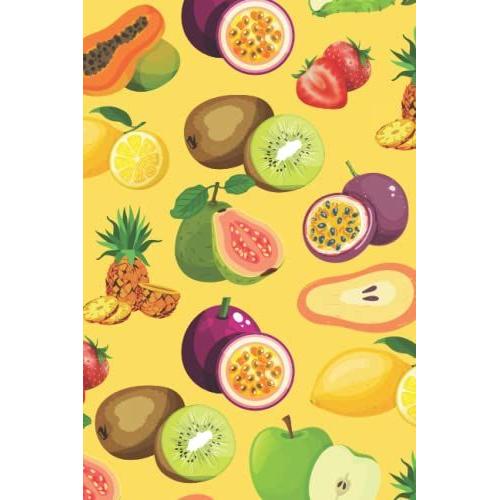 Cute Fruit Covered Notebook With 100 College-Ruled White Pages Notepad Journal Diary