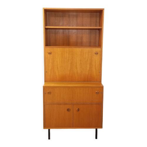 Meuble Bibliothque Secrtaire De Rangement Vintage En Teck Et Mtal Des Annes 60 Bois