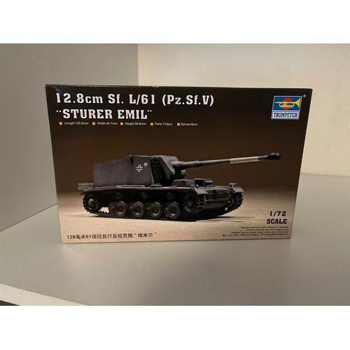 Maquette Militaire Trumpeter Sturer Emil 12,8 Cm Sf L/61 Pz. Sf. V Échelle 1:72-Trumpeter