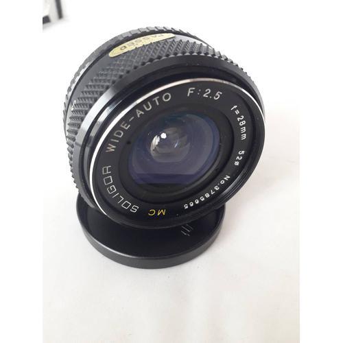 objectif SOLIGOR MC WIDE AUTO 28 mm F2.5 montute PENTAX K M