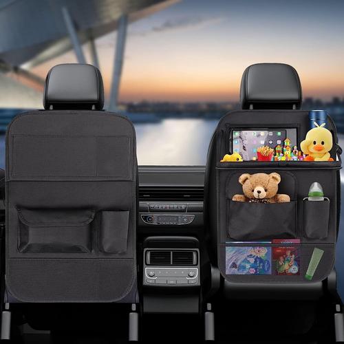 Organisateur de siège arrière de voiture, organisateurs de siège arrière et  rangement pour enfants avec support de tablette à écran tactile,  accessoires de voyage, 2 paquets 